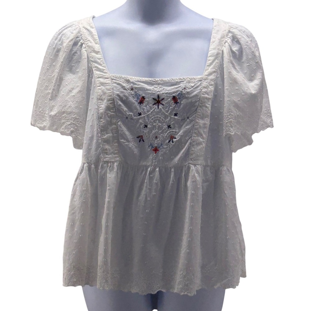 Old Navy Peasant Top White 2X
